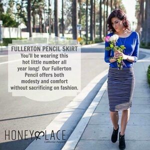 Honey and Lace Pencil skirt,elastic waist,very stretch,size medium .